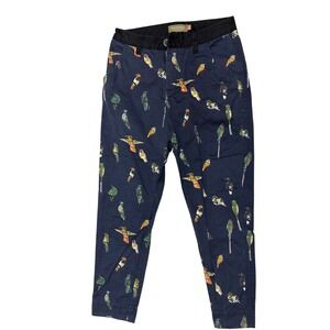 Moveup pants size Small blue graphic birds